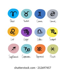 Zodiac signs collection for your design. Vector illustration