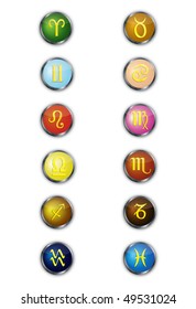 Zodiac signs colored vector icons