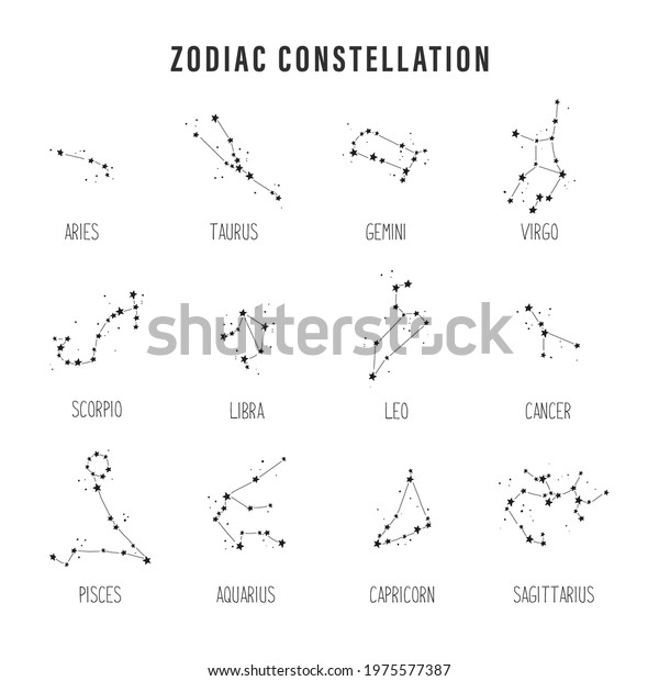 Zodiac Signs Constellation Set Vector Stock Vector (Royalty Free ...