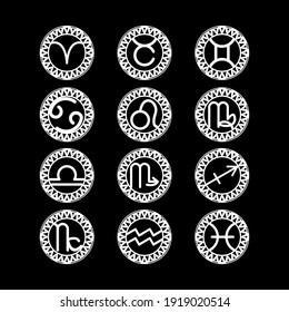 Zodiac signs, creative design vector