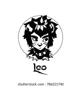 Zodiac Signs of cute female Leo character
