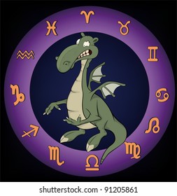 Zodiac signs. A dragon.
