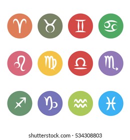 zodiac signs flat design collection vector