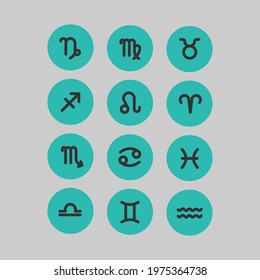 Zodiac signs in flat style design