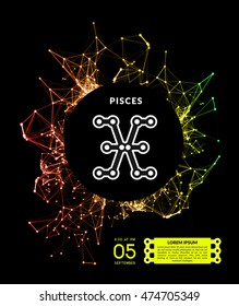 Zodiac Signs in form of lines, dots connected