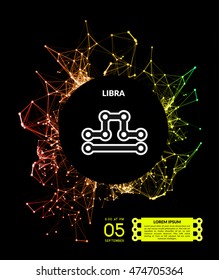 Zodiac Signs in form of lines, dots connected