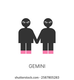 Zodiac signs. Gemini. Minimalistic style. Trendy vector illustration.