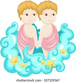 Zodiac signs - Gemini vector Illustration