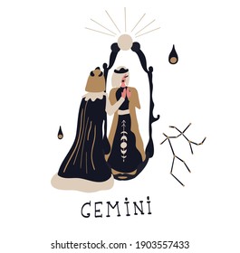 Zodiac signs Gemini. Vector illustration of the zodiac symbol.