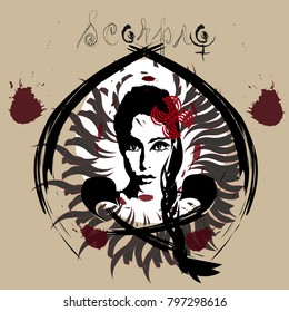 Zodiac signs. Girl. Scorpio