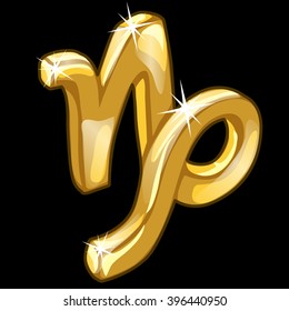 The zodiac signs of gold isolated on a black background. Vector illustration.