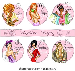 Zodiac signs. Hand drawn icons - part 2