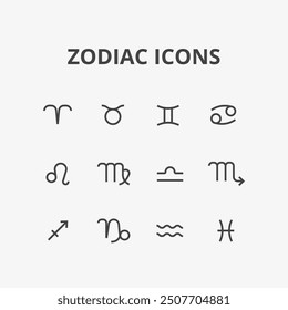 Signos del zodiaco. Iconos del Horóscopo. Ilustración vectorial