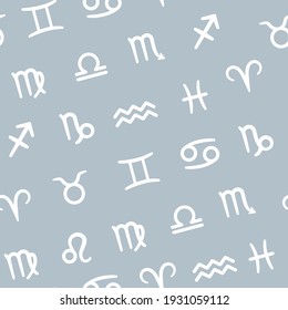 Zodiac signs. Horoscop.Astrological ornament. Vector pattern