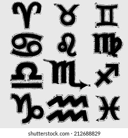 Zodiac signs. Horoscope. Vector illustration. 
