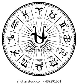 Zodiac signs, horoscope, vector illustration