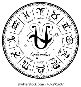 Zodiac signs, horoscope, vector illustration