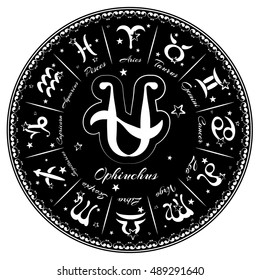Zodiac signs, horoscope, vector illustration
