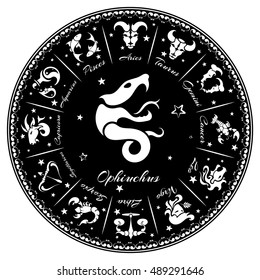 Zodiac signs, horoscope, vector illustration