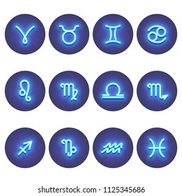 Zodiac signs icons, horoscope symbols set, vector illustration