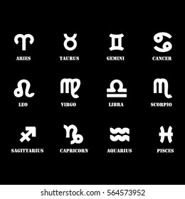Zodiac signs icons set illustration 