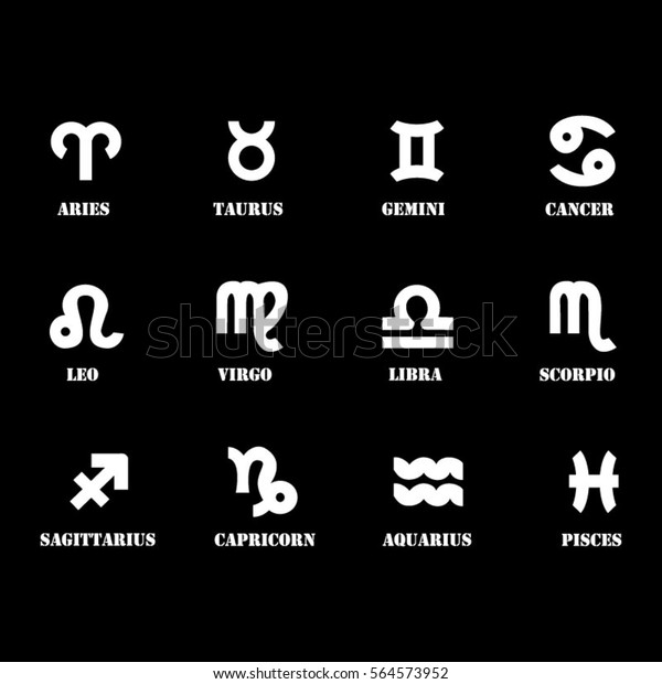 Zodiac Signs Icons Set Illustration Stock Vector (Royalty Free) 564573952