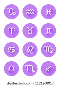 Zodiac Signs. Icons Set. Vector Illustration.
