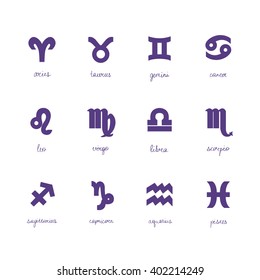 zodiac signs icons. vector illustration