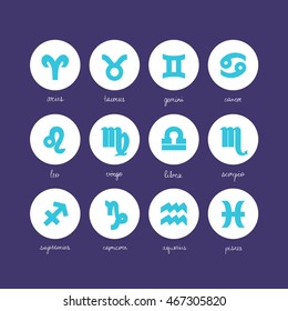 zodiac signs icons. vector illustration