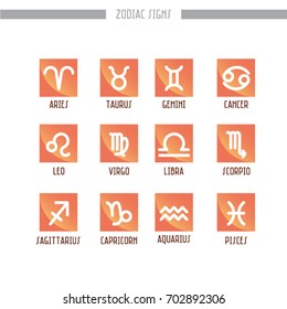 Zodiac signs icons - vector illustrations, editable