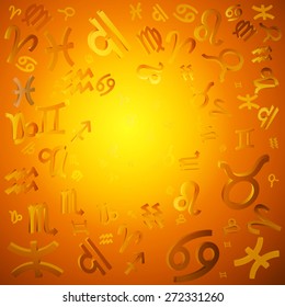 Zodiac signs isolated on background. Vector illustration