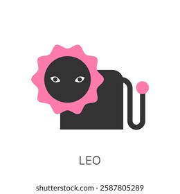 Zodiac signs. Leo. Minimalistic style. Trendy vector illustration.