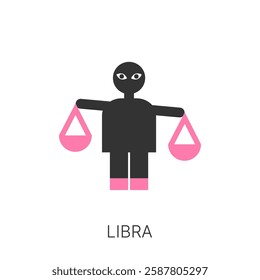 Zodiac signs. Libra. Minimalistic style. Trendy vector illustration.