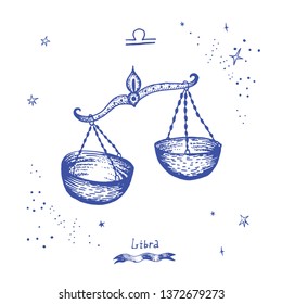 Zodiac signs. Libra. Vector