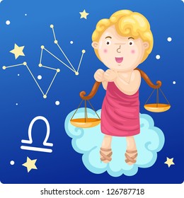 Zodiac signs - Libra vector Illustration