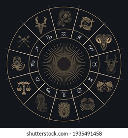 zodiac signs line drawing illustration