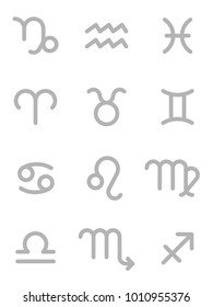 Zodiac signs. Line icons set. Vector illustration.
