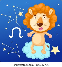 Zodiac signs - Lion vector Illustration