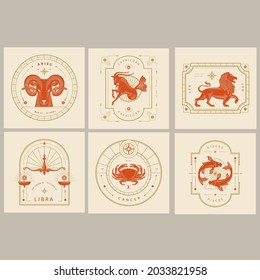 zodiac signs in a minimalist style