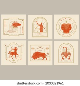 zodiac signs in a minimalist style