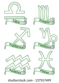 Zodiac signs on a white background