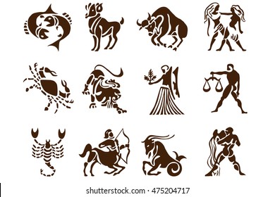 zodiac signs on a white background