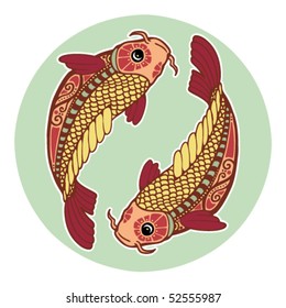 Zodiac signs - Pisces (colored)