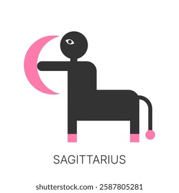 Zodiac signs. Sagittarius. Minimalistic style. Trendy vector illustration.