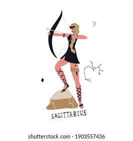 Zodiac signs Sagittarius. Vector illustration of the zodiac symbol.