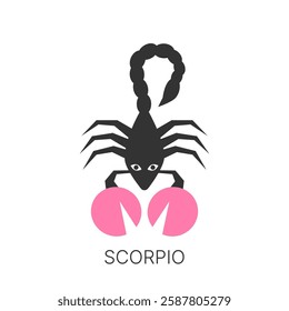 Zodiac signs. Scorpio. Minimalistic style. Trendy vector illustration.