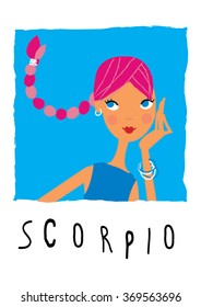 Zodiac signs Scorpio. Vector illustration