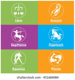 Zodiac signs second six set
