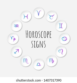 Zodiac signs set. Signs for horoscope. Astrology symbols