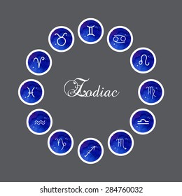 Zodiac signs. Set of zodiac icons. Vector illustration